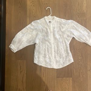 Anthropologie xs white pretty top